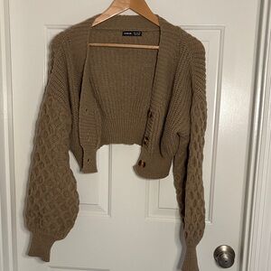 SHEIN Brown Knit Cardigan Sweater